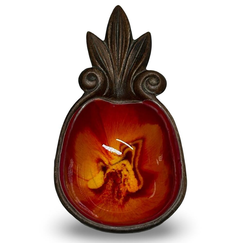 Treasure Craft Pineapple Glazed Trinket Bowl 60s Vintage Tropical‎ Beach Coastal